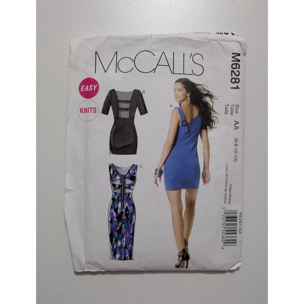 M6281 Modern Evening Party Dress Pattern McCall's Size AA (6 8 10 12)